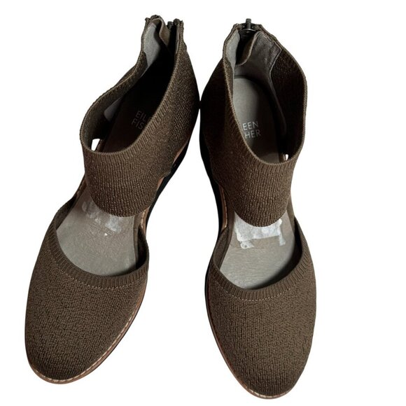 Eileen Fisher Alec Wedge Pump Sandals Knit Upper Size 9 NEW - Picture 3 of 6